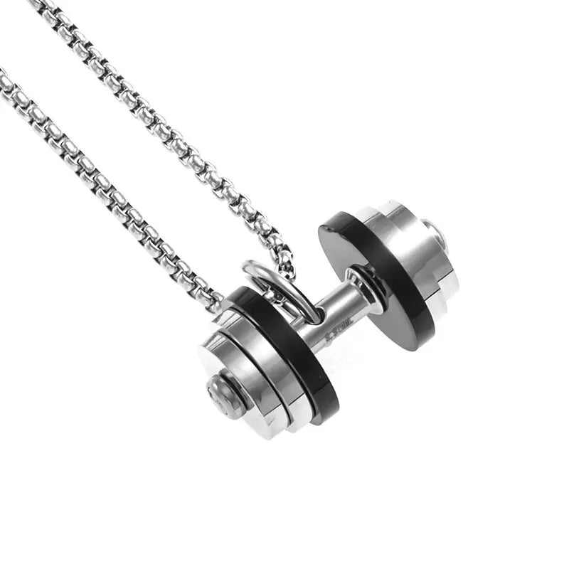 Titanium Steel Dumbbell Necklace