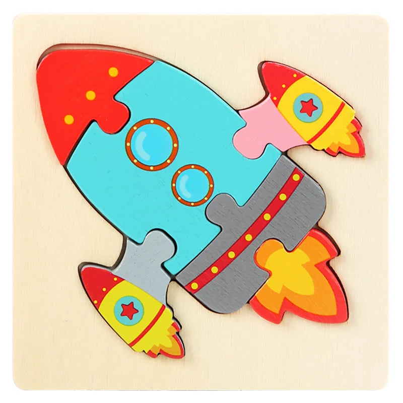 Kids Colorful Cartoon Animals 3D Puzzles Games