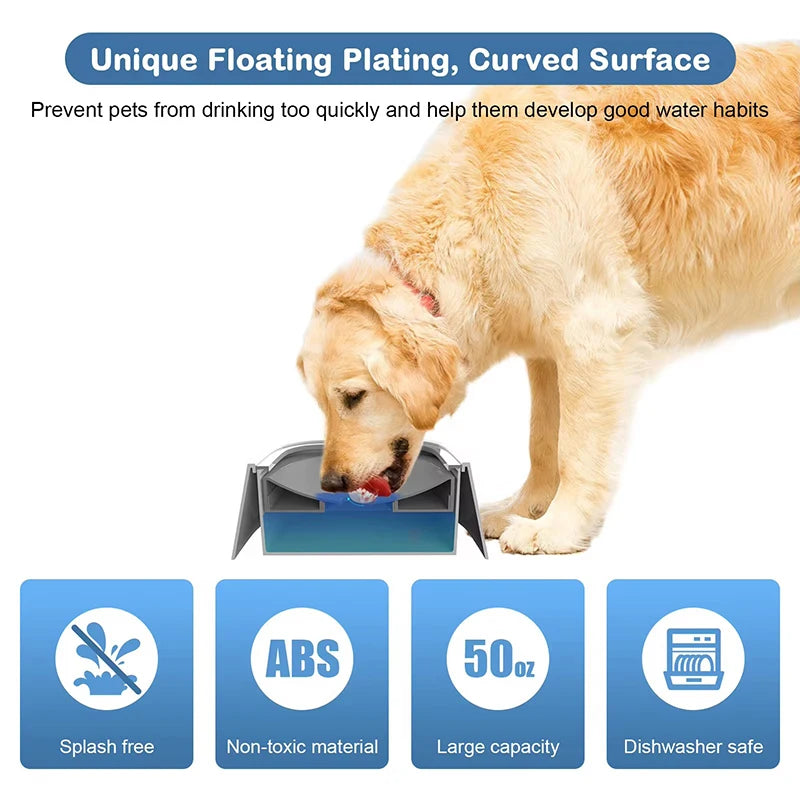 No-Spill Pet Water Bowl – Slow Feeder Drinking Dish for Dogs & Cats
