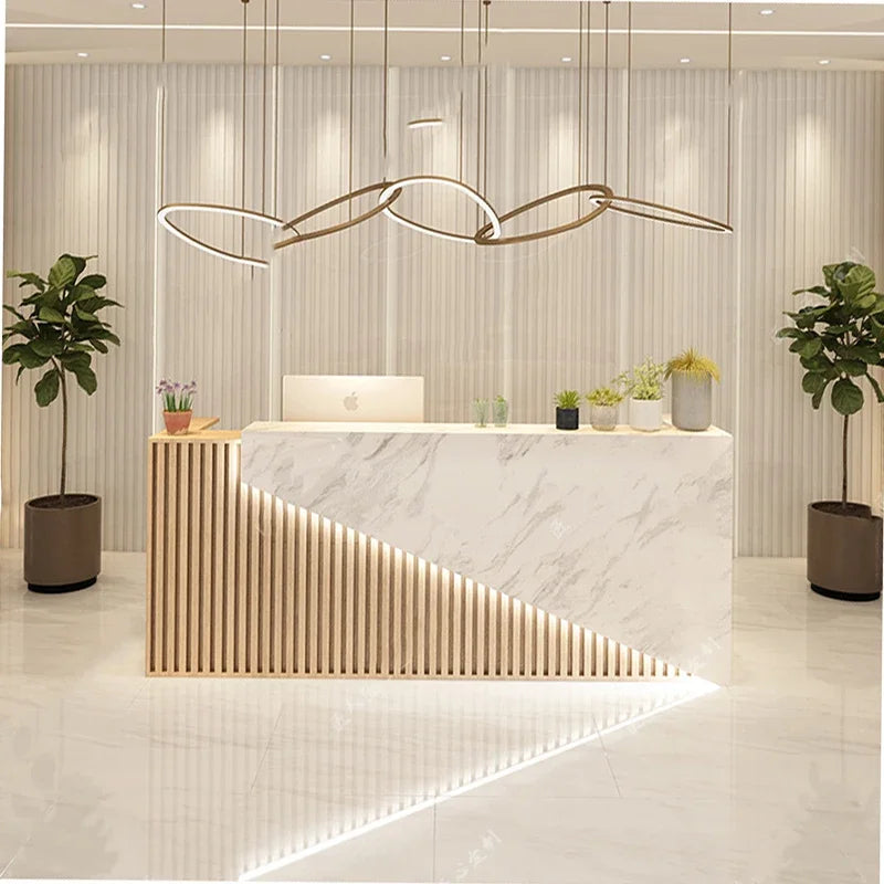 Spa Reception Furniture Minimalist Beauty Salon Storage Aesthetic Supermarket Counter Table Luxury Office Lectern Simple Cafe