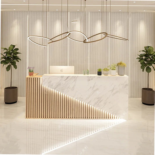 Spa Reception Furniture Minimalist Beauty Salon Storage Aesthetic Supermarket Counter Table Luxury Office Lectern Simple Cafe