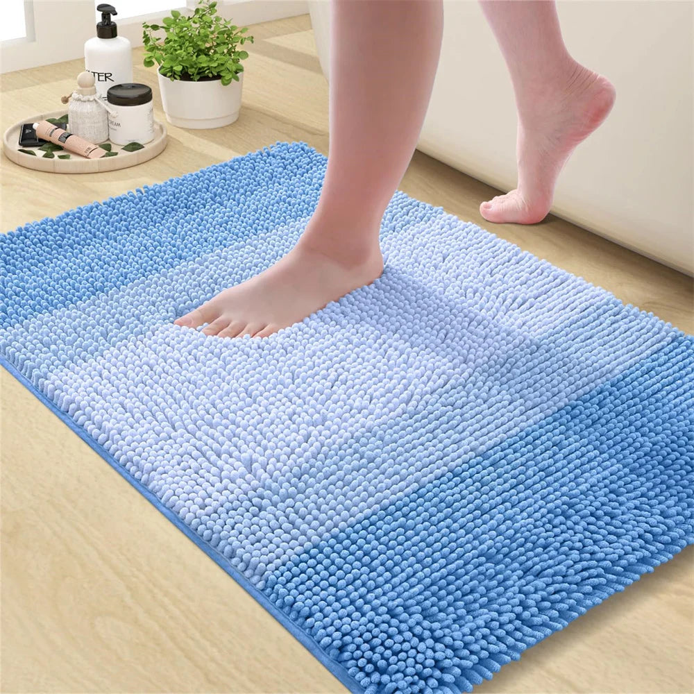 Olanly Super Absorbent Bathroom Rug Luxury Chenille Bath Mat Plush Non-slip Shower Mat Bathroom Carpet Welcome Deal Floor Mats