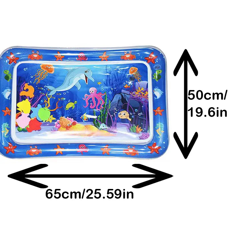 65cm Square Shape Inflatable Baby Water Play Mat Infant Kid Tummy Time Water Pad Cushion Early Educate Develop Activity Toy