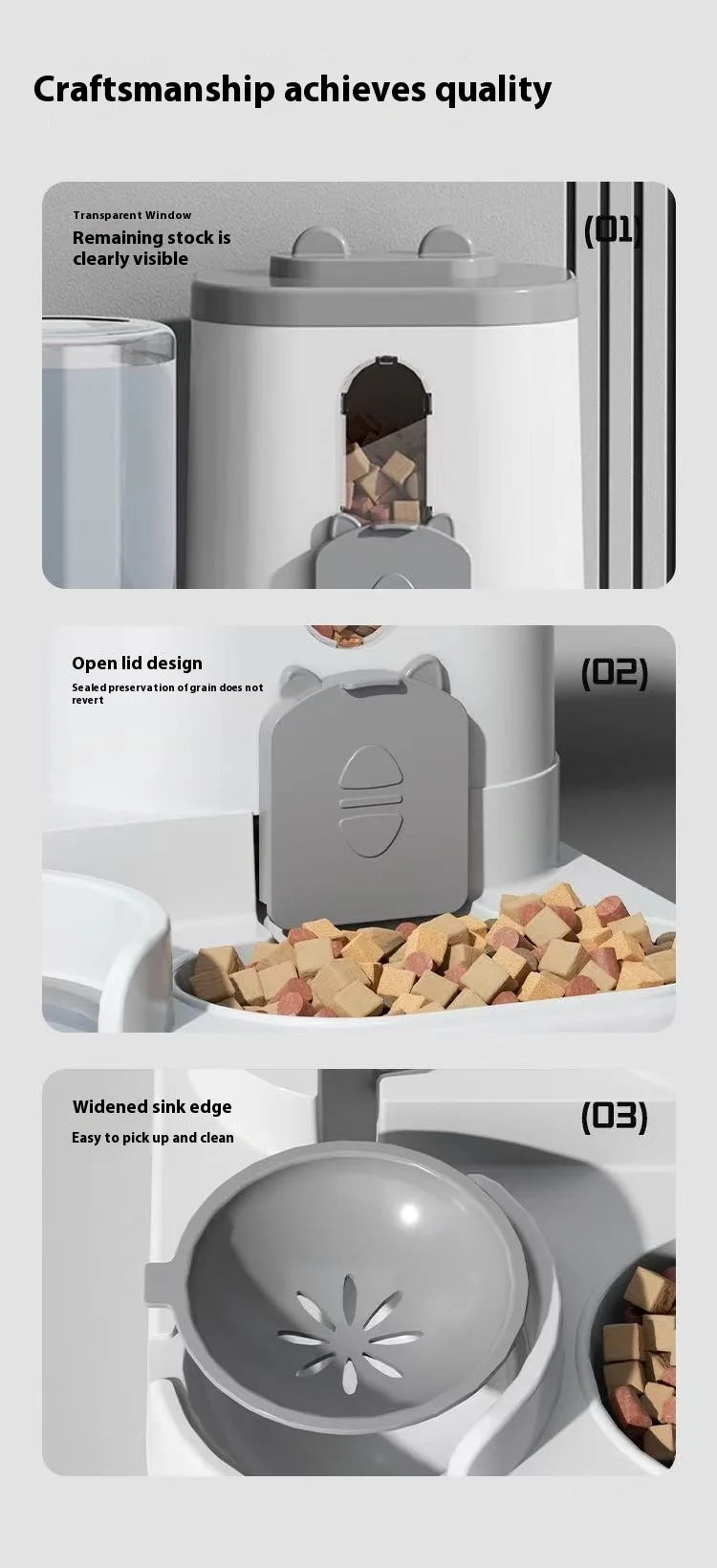 2-in-1 Integrated Fully Automatic Water & Food Dispenser