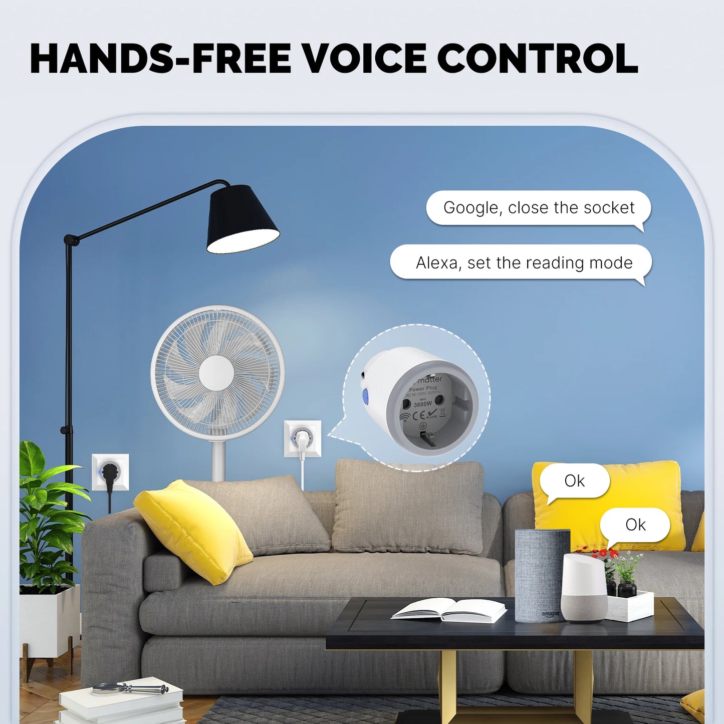 MOES Smart EU/US/UK Plug Matter WiFi Socket 15/16A Timer Outlet Power