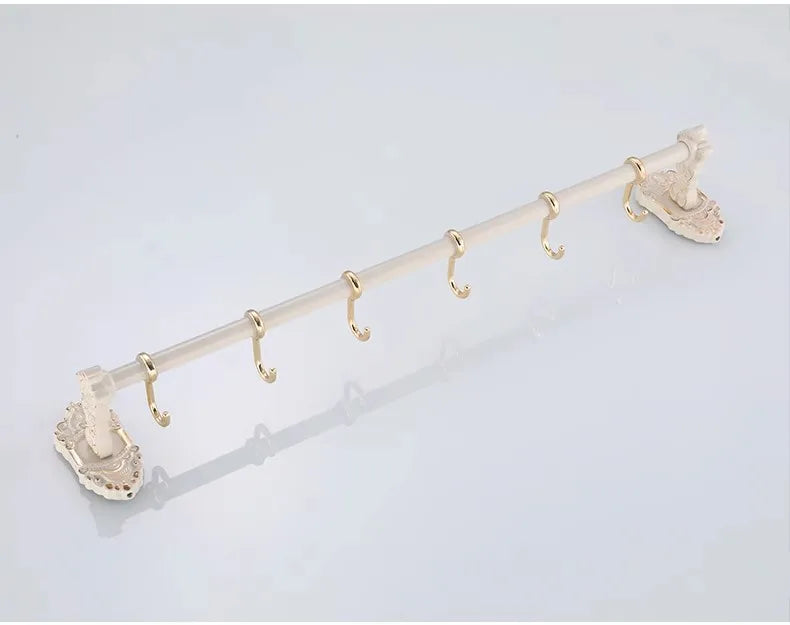 Wall Mounted Kitchen Storage Rack Shelves with Movable Hook Spoon Holder Organiser Kitchen Utensil Accessories Kitchen Tools