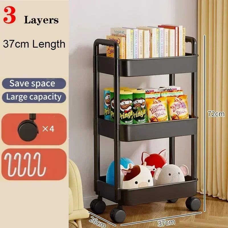 Mobile Kitchen Bookshelf Storage
