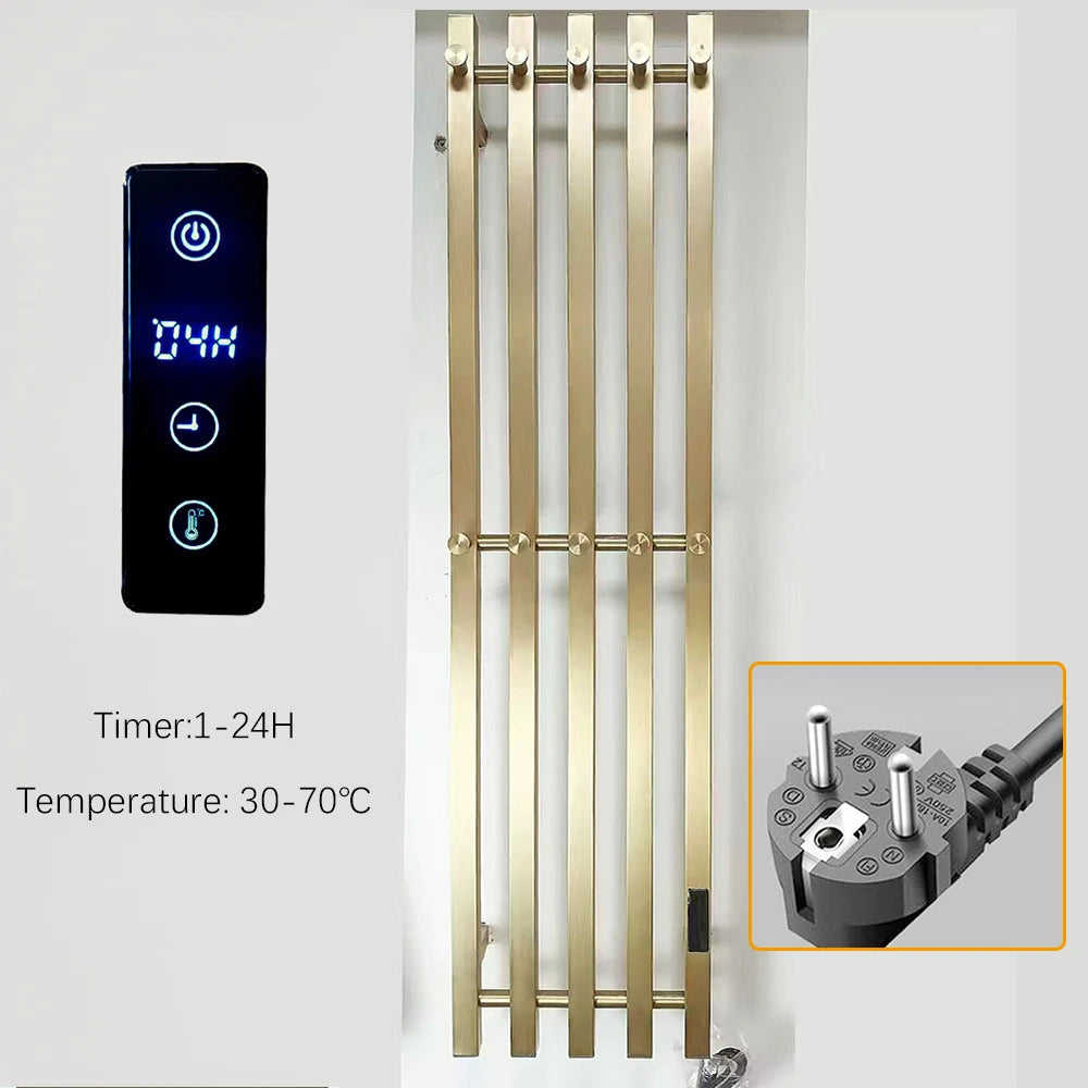 Bathroom Electric Towel Warmer Heated Towel Rack  Plug-in/Hardwired Towel Radiator 120CM 3/4 Bars Wall Mount Towel Dryer