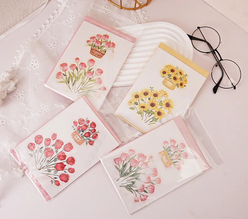 Pop up 3D bouquet greeting card postcard Father's Valentine's  March 8t Mother's Day blessings National Day creative cards gift