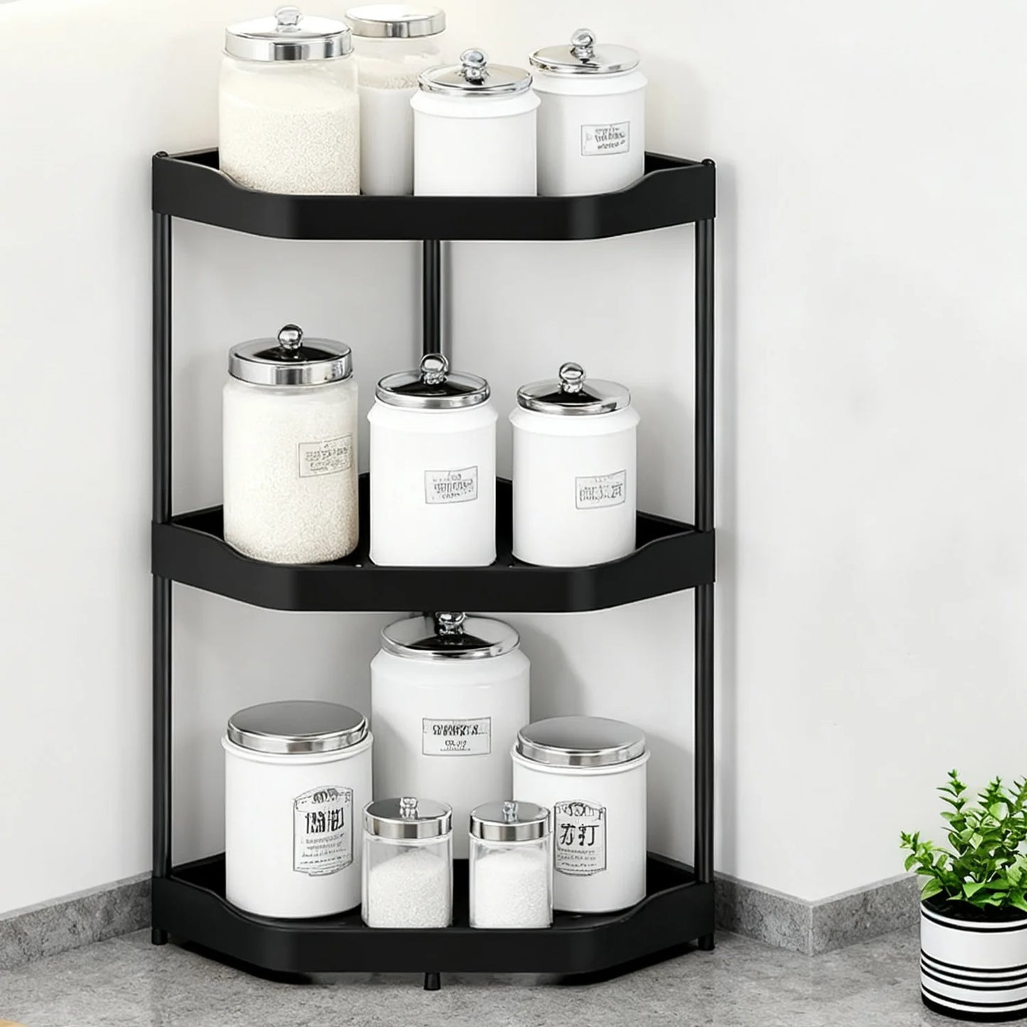 3/2/1 Layers Kitchen Storage Rack Seasoning Spice Bottle Shelf Countertop Corner Stands Space Saving Chopstick Holder Organiser
