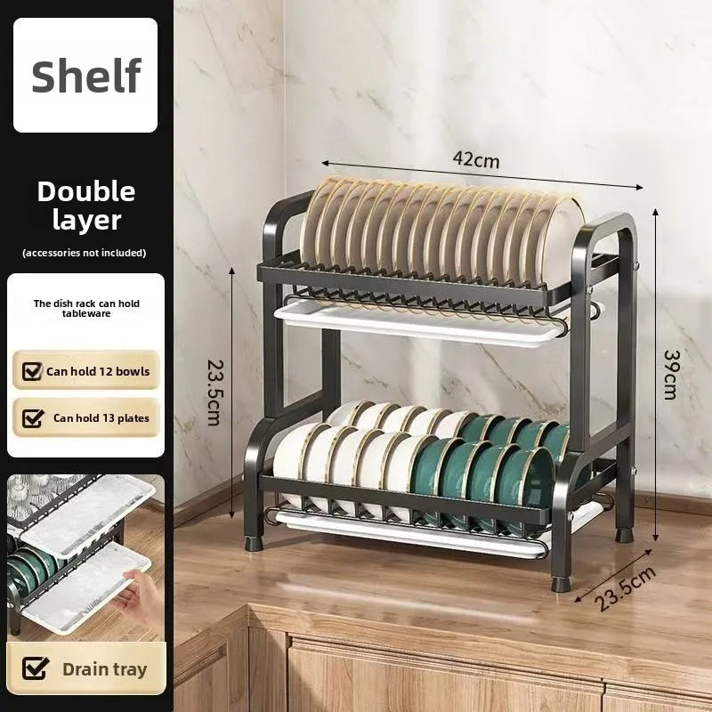 Multifunctional Kitchen Shelf Dish Storage Rack Drain Dish Rack