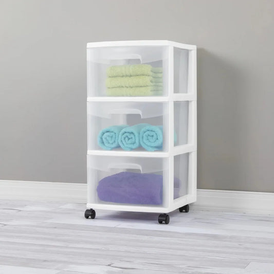 3 Drawer Trolley, White