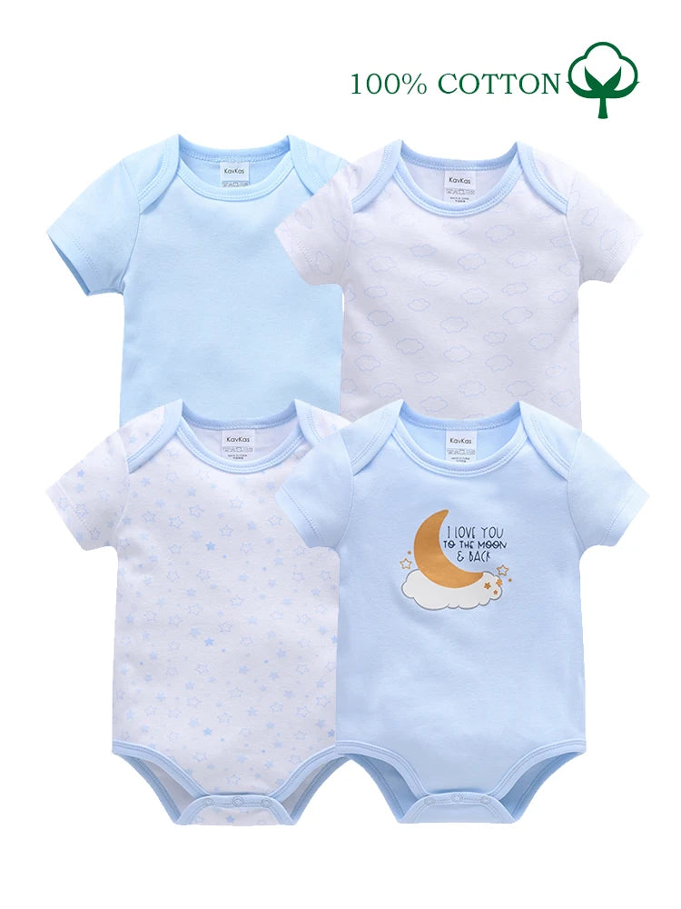 New Baby Boy Clothes Summer 100% Cotton Blue Grey Tie Print Three Piece Short Sleeve Bodysuit Pants vetements bebe For 0-12M