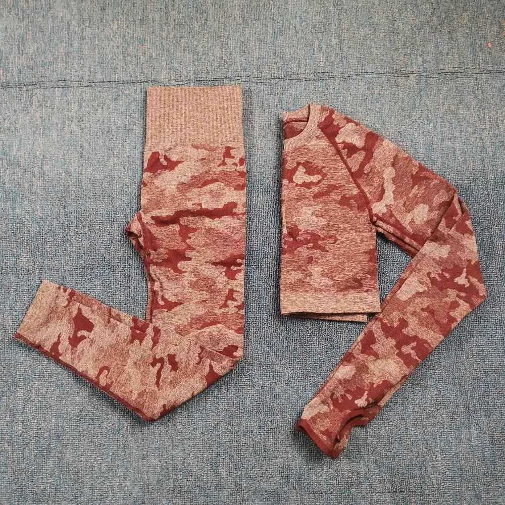 3PCS Camouflage Yoga Set for Women Seamless Fitness Yoga Bra Sports Bra High Waist GYM Camo leggings Pants Fitness Suits Workout