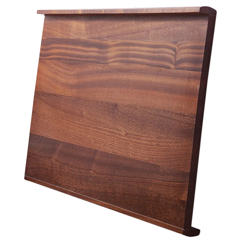 L-Baffle Ebony Wood Pastry Board, Large Dough Kneading Board with Anti-Spill Edge, Solid Wood Rolling Pin Butcher Block