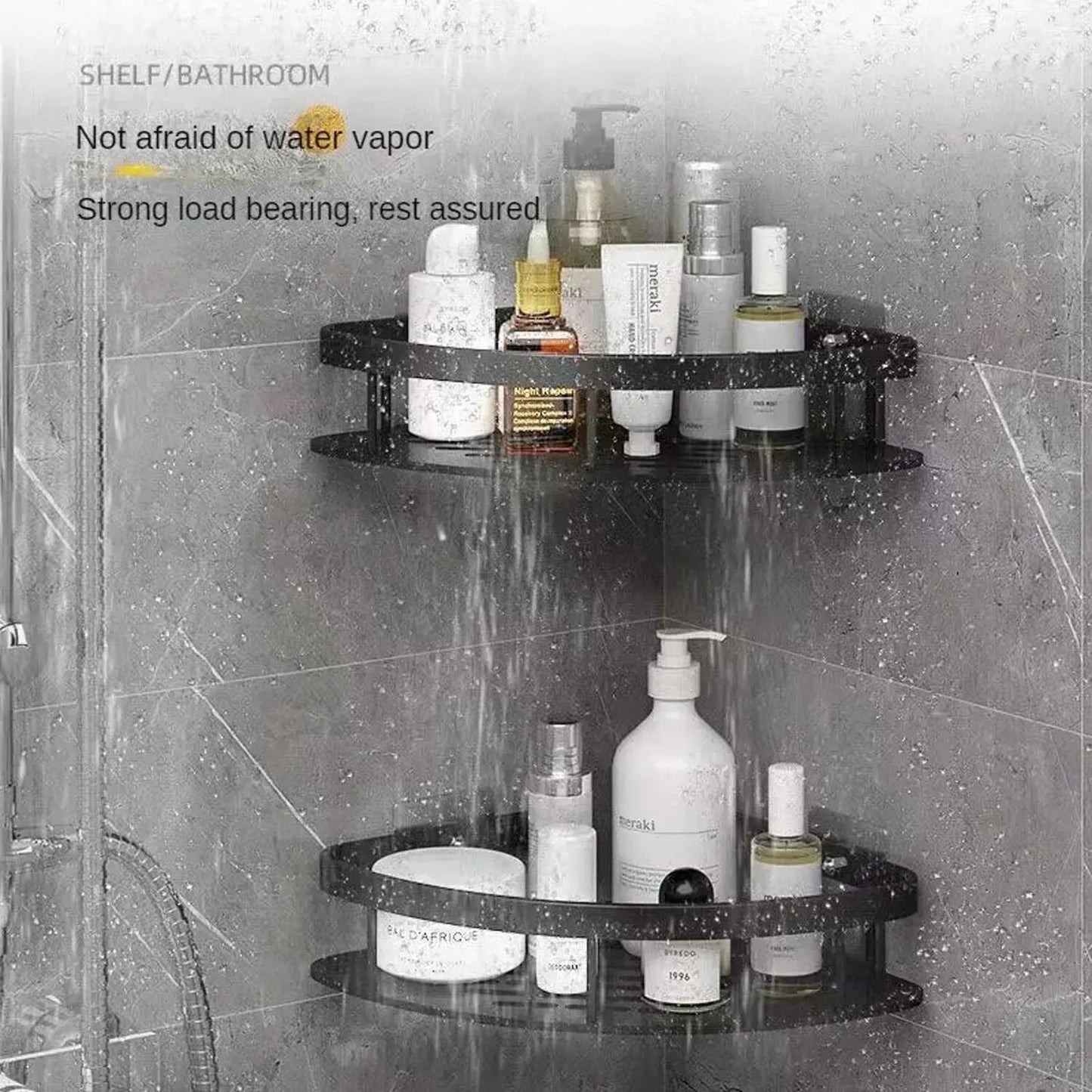 Bathroom Corner Shower Caddy Shelf Storage Rack 2 Tier Wall Tray Organiser HOT.