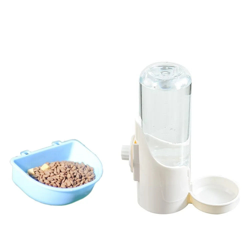 Large Capacity Plastic Pet Food & Water Feeder – Removable, Washable Hanging Drinking Fountain for Small Pets