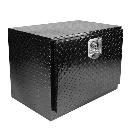 24 Inch Aluminum Stripes Plated Tool Box Pick Up Truck Bed RV Trailer Toolbox Waterproof Square Storage Organizer