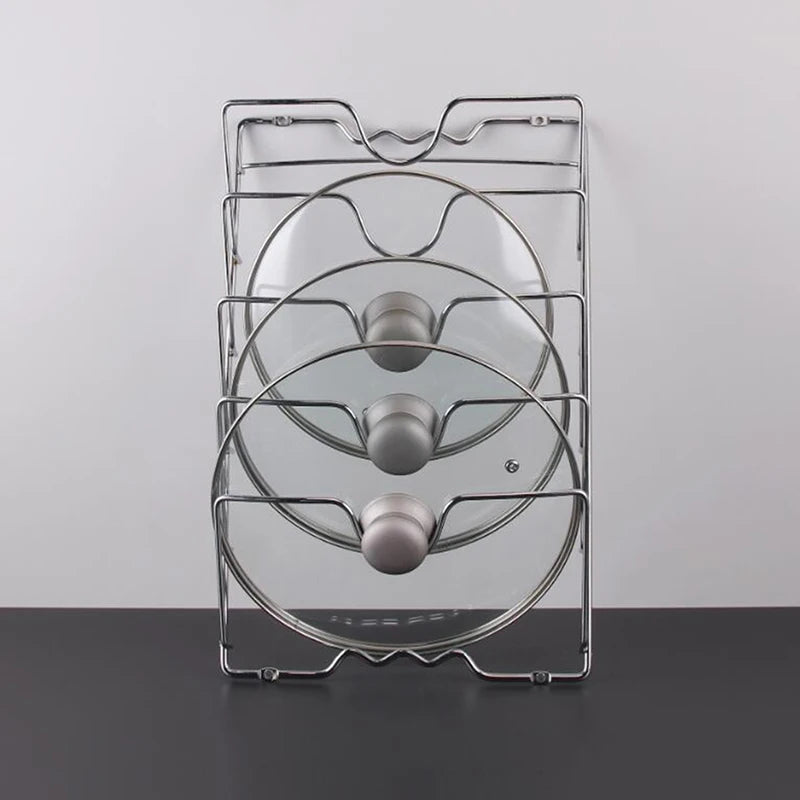 1Pcs Kitchen Accessories Stainless Steel Pot Lid Shelf Kitchen Organiser Pan Cover Lid Rack Stand Holder Dish Rack