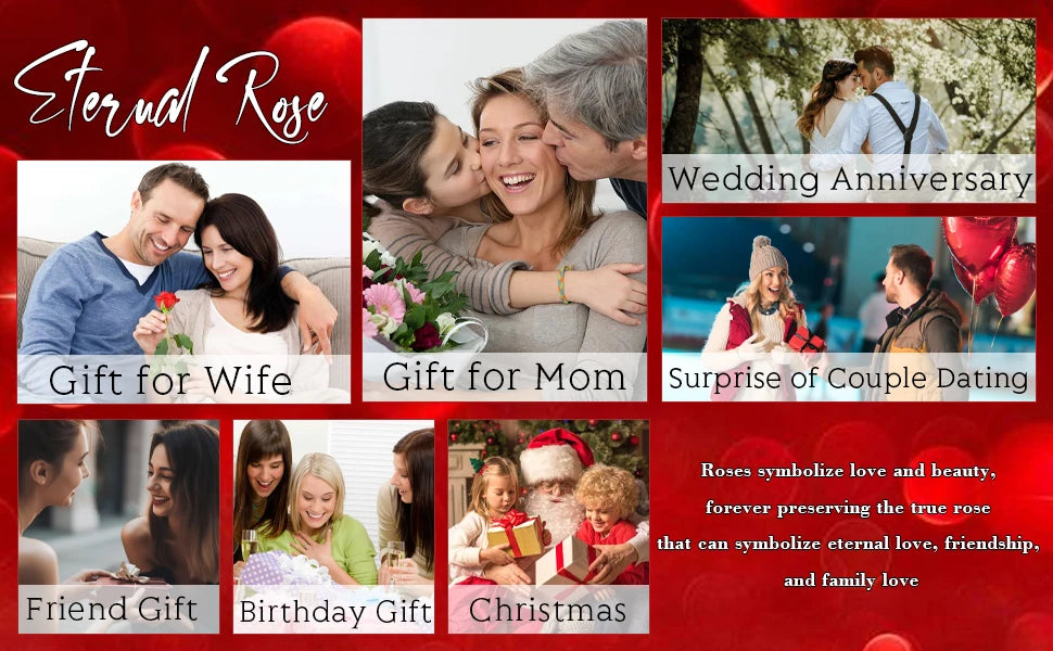  Necklace - Luxurious Rose Gift Box, Perfect for Valentine's Day, Mother's Day, Anniversary, Birthday, and Any Special Occasion 