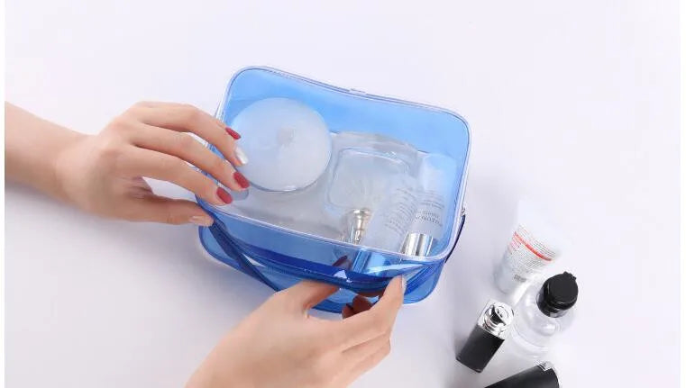 Transparent PVC Waterproof Zipper Makeup Cosmetic Bag