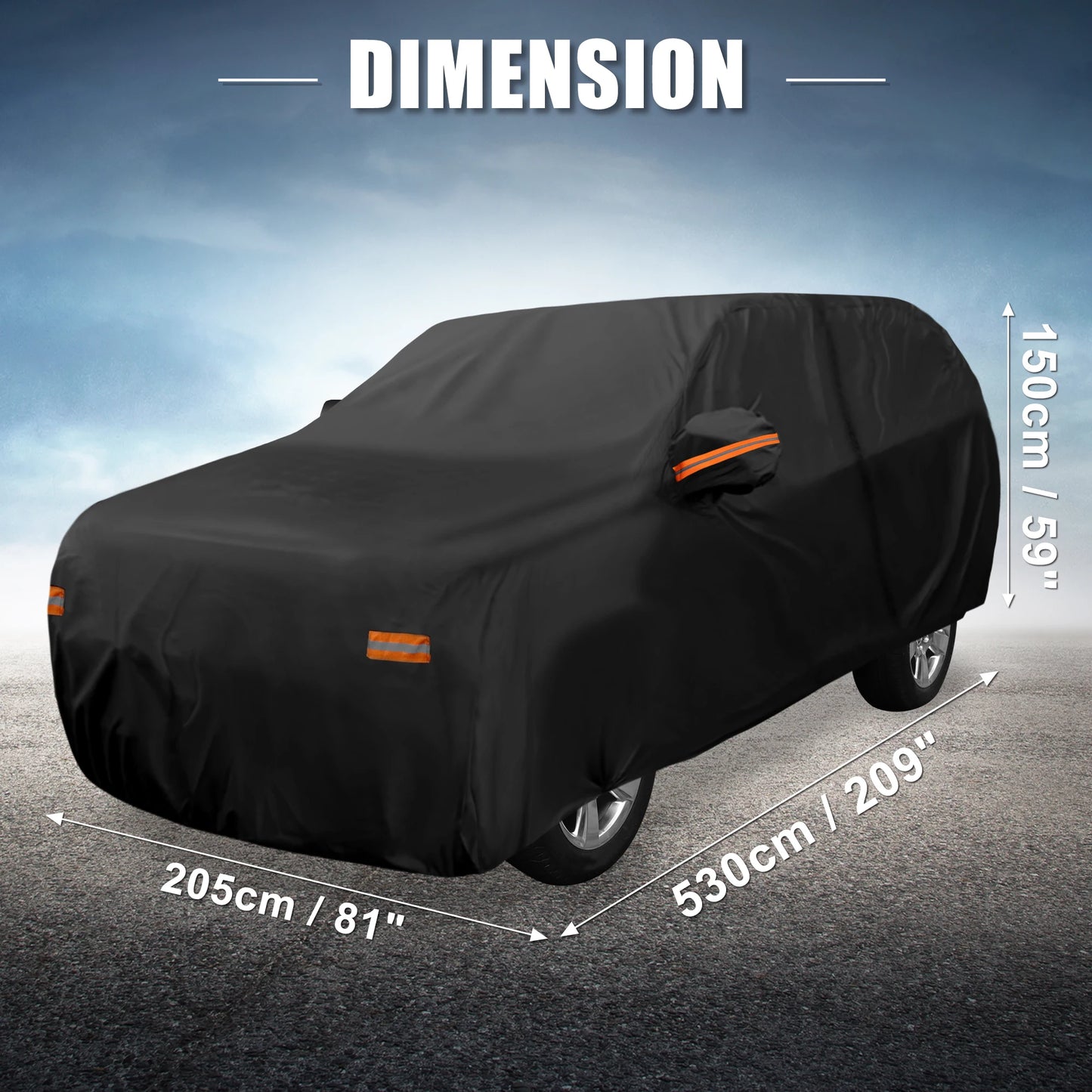 X Autohaux Truck Car Cover for Chevrolet Tahoe 4 Door 2007-2020 Aluminum Film Outdoor Full Car Cover with Driver Door Zipper
