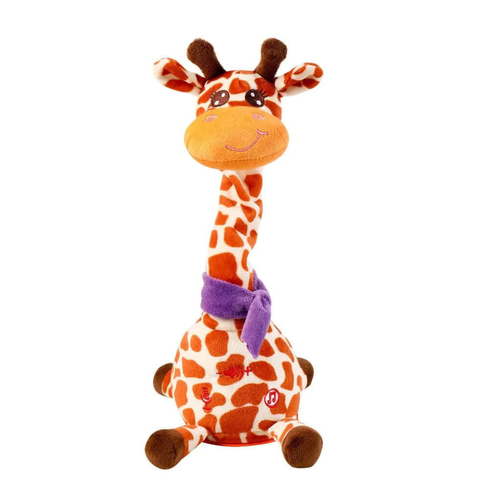 Repeating What You Say Dancing Talking Giraffe Toy with 10 Songs Adjustable Volume Stuffed Animal Toy Plush Musical