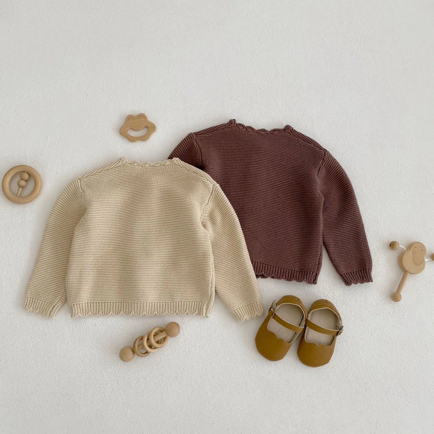 2025 Autumn New Baby Long Sleeve Sweater Coat Boys Girls O-neck Cardigan Jacket Infant Toddler Solid Versatile Knitted Clothes