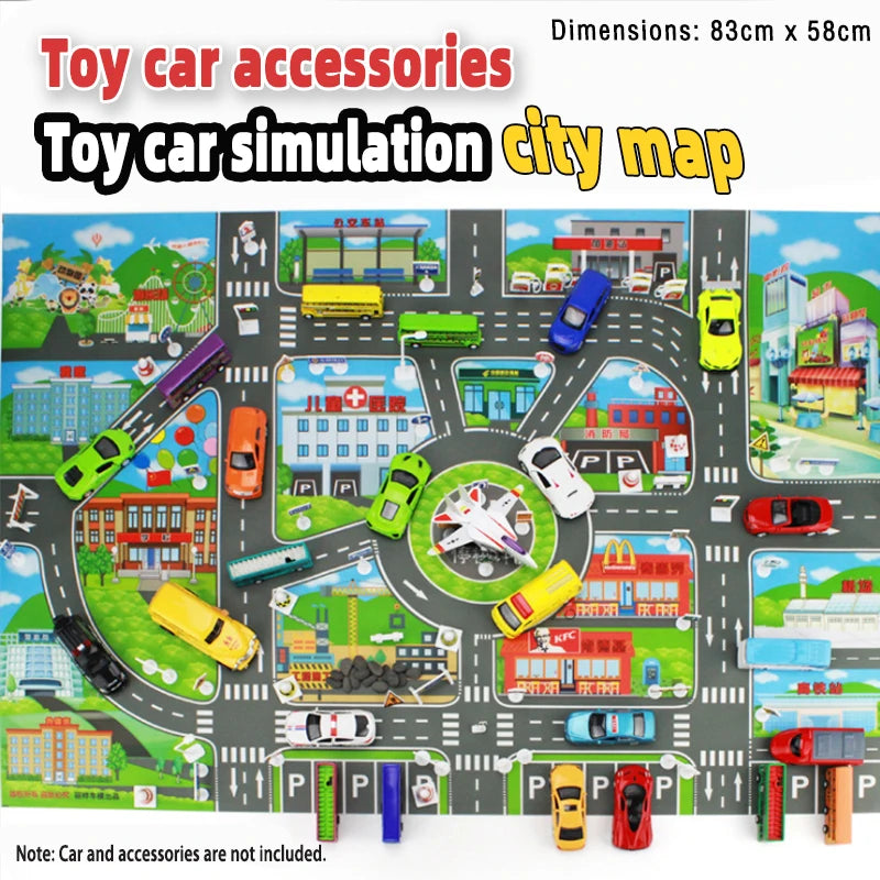 Waterproof Baby Play Road Mat City Traffic Map Montessori Educational Toys for Kids Crawling Playmat Portable Plastic Carpet