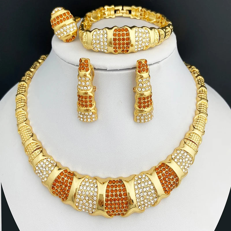 18K Gold Plated Dubai Jewelry Set