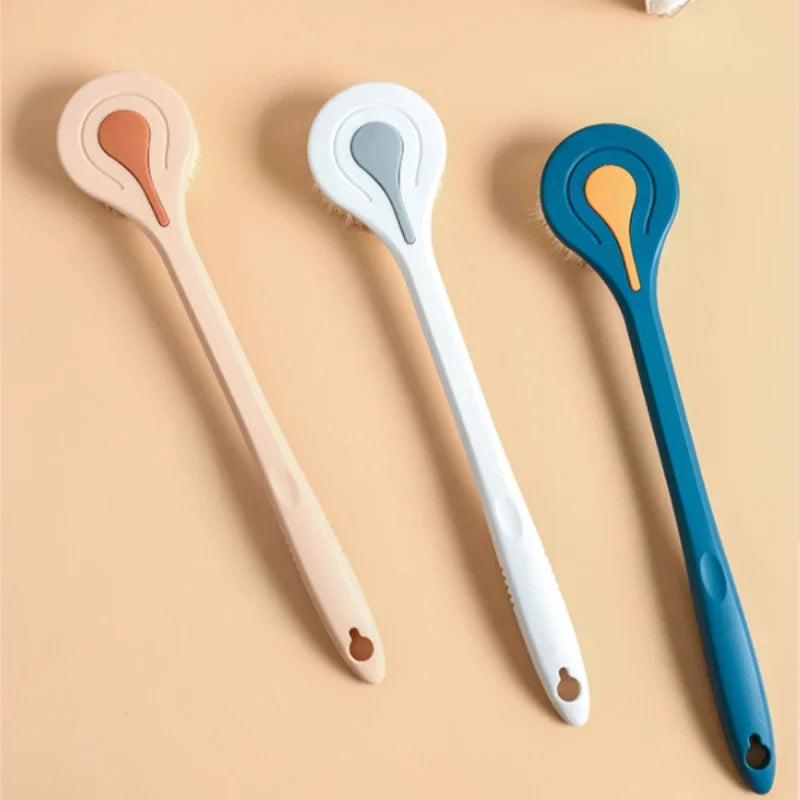 Bathroom Body Brush Kit with Long Handle: Soft-Hair Brush, Back Scrubber & Shower Massage Tool