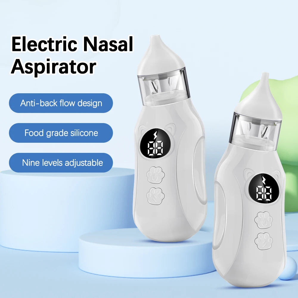 Baby Nasal Aspirator Electric Nose Cleaner with Built-In Music Nursery Rhymes Rechargeable Nose Booger Sucker for Infants Babies