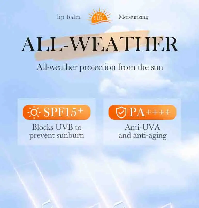 SADOER Spf 15+ Lip Sunscreen Solar Blocker Moisturising Lip Balm