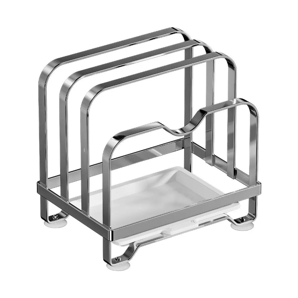 Vertical Cutting Board Holder Rustproof Anti-slip Pot Lid Storage Rack Moisture-proof Space Saving Chopping Board Organiser