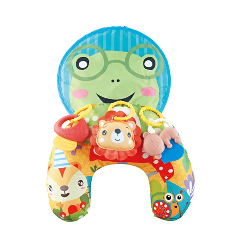 Montessori High Contrast Sensory Toys Baby Pillow Tummy Time Toy Newborn Head-up Training Pillow Teether Rattles 0 -6- 12 Months