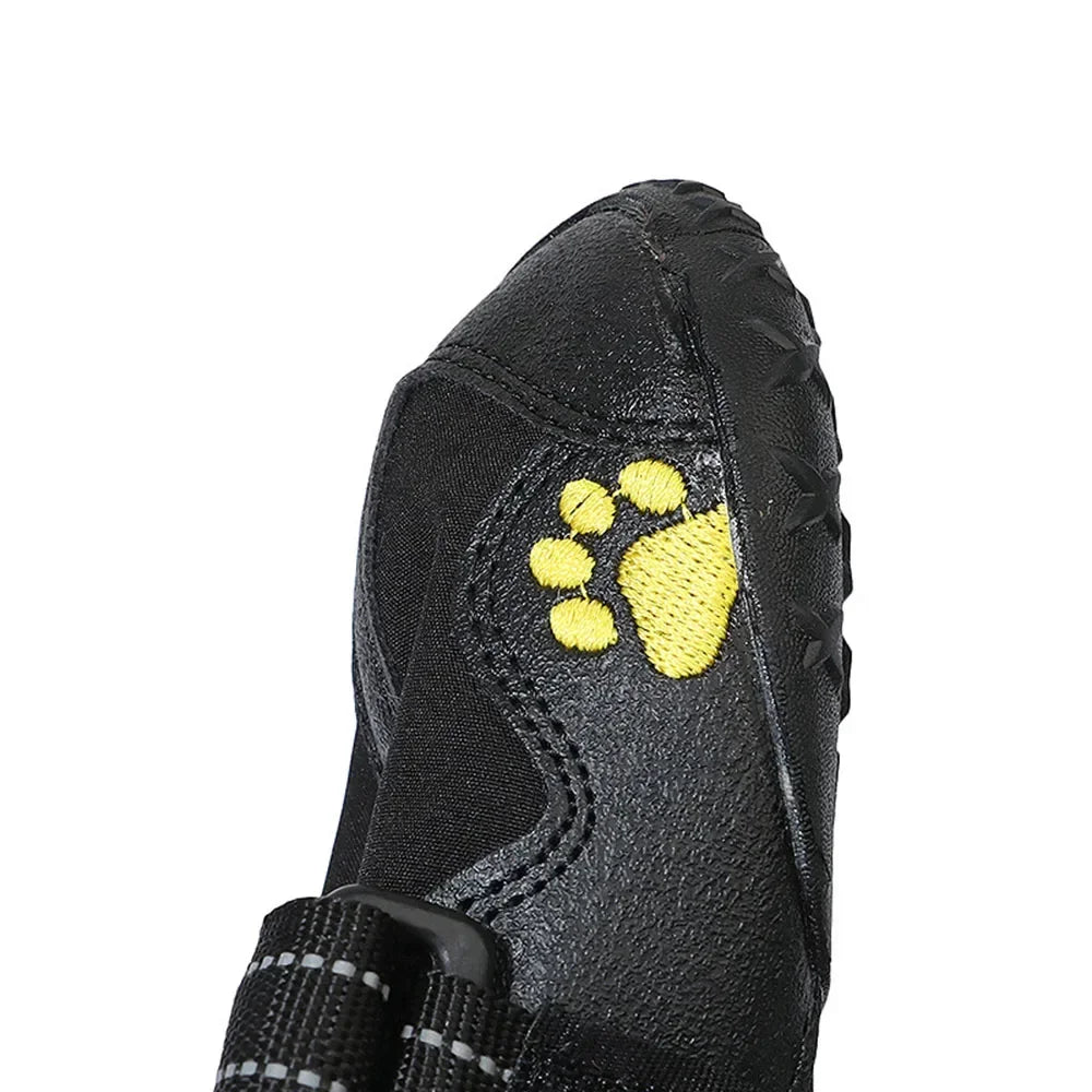 Dog Socks & Boots – 4pcs Reflective Waterproof Anti-Slip Shoes for Medium and Large Dogs, Warm for Snow & Rain