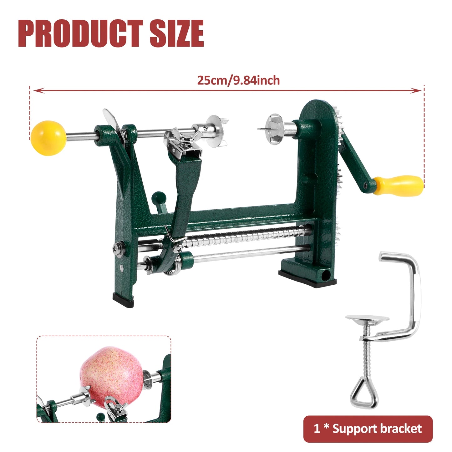 Stainless Steel Fruit Vegatable Peeler 3in1 Slicer Corer Manual Labor-Saving Fruit Peeler with Hand Crank Handle Kitchen Gadgets