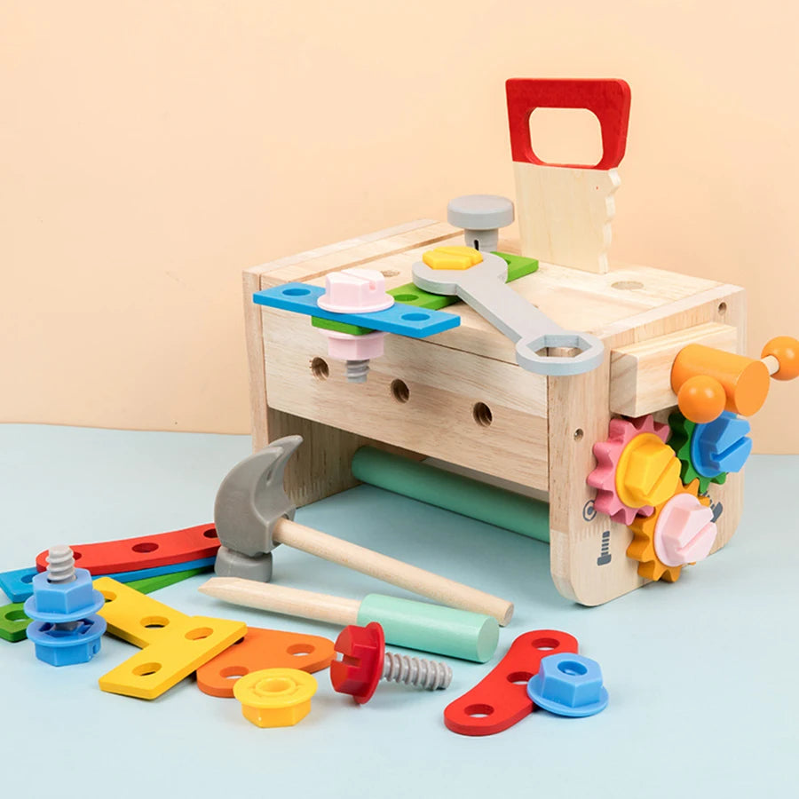 Kids Tool Bench Wooden Set Toys Montessori Toys Workbench Construction Toys Educational Toys Christmas Birthday Gifts boys
