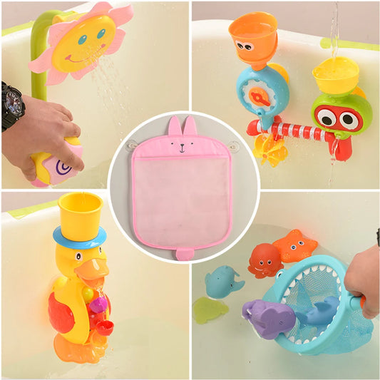 Baby Shower Toy Bathroom Mesh Bag Sucker Design For Bath Toys Kids Basket Cartoon Animal Shapes Cloth Sand Toys Storage Net Bag
