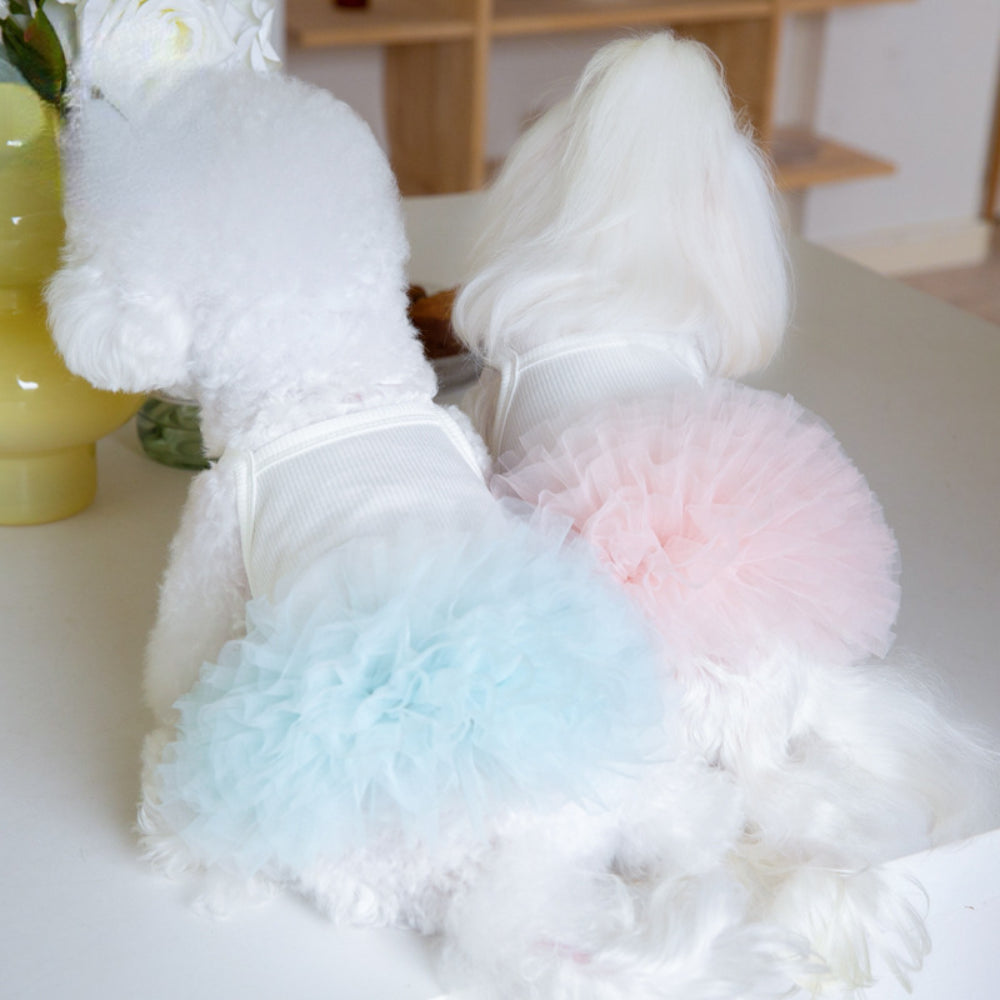 Pet Mesh Puffy Tutu Skirt – Layered Skirt for Small Dogs, Teddy Dogs, and Puppies