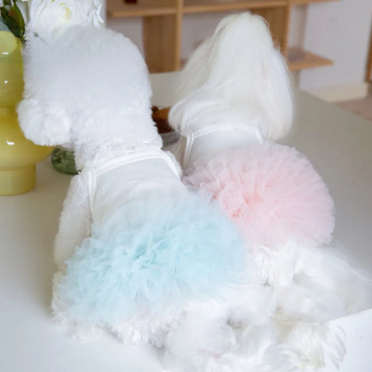 Pet Mesh Puffy Tutu Skirt – Layered Skirt for Small Dogs, Teddy Dogs, and Puppies