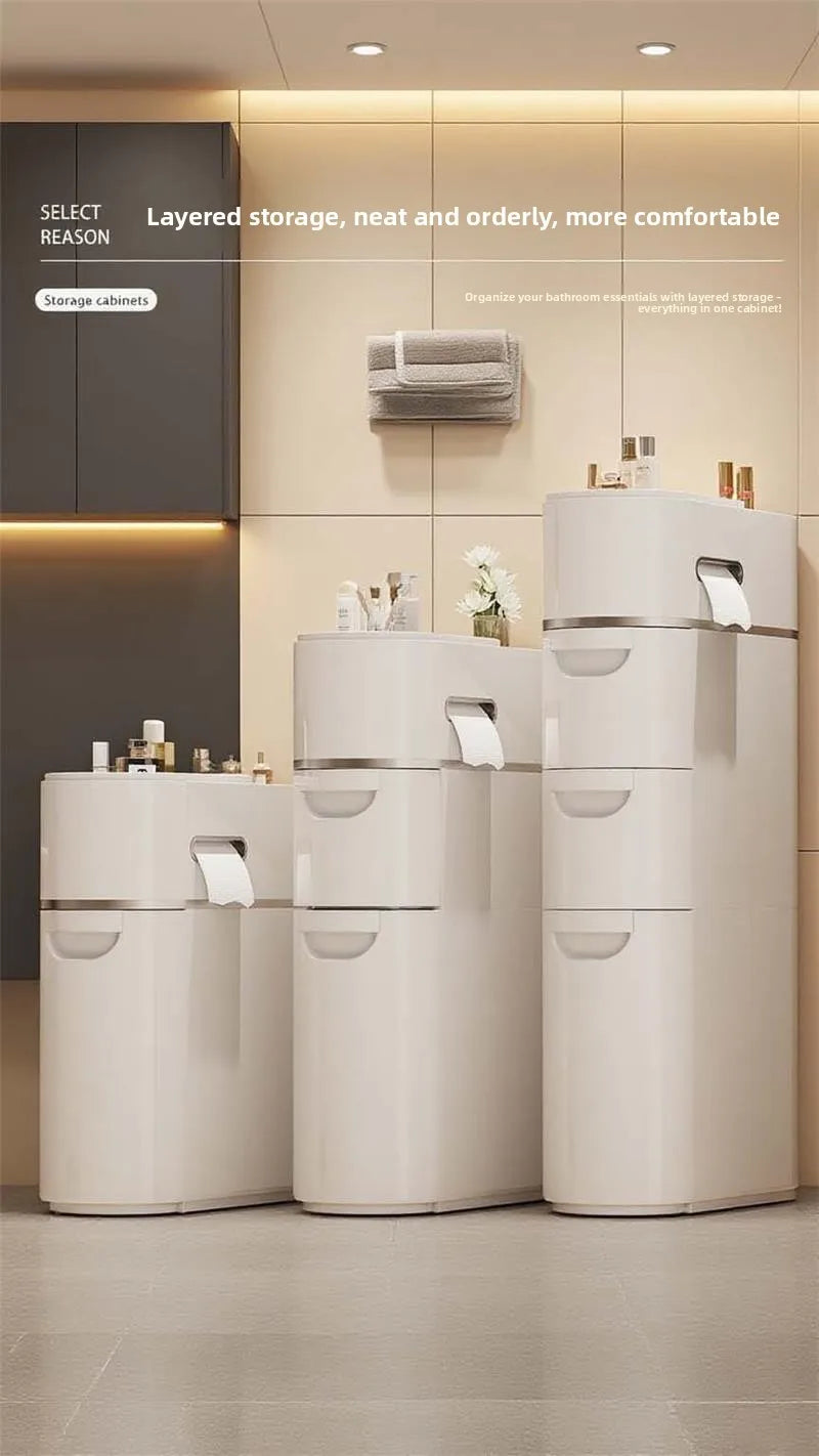 Bathroom Bedroom Narrow  Floor Standing Storage Rack No Installation Required Bathroom Organizer Bedroom Storage Solution