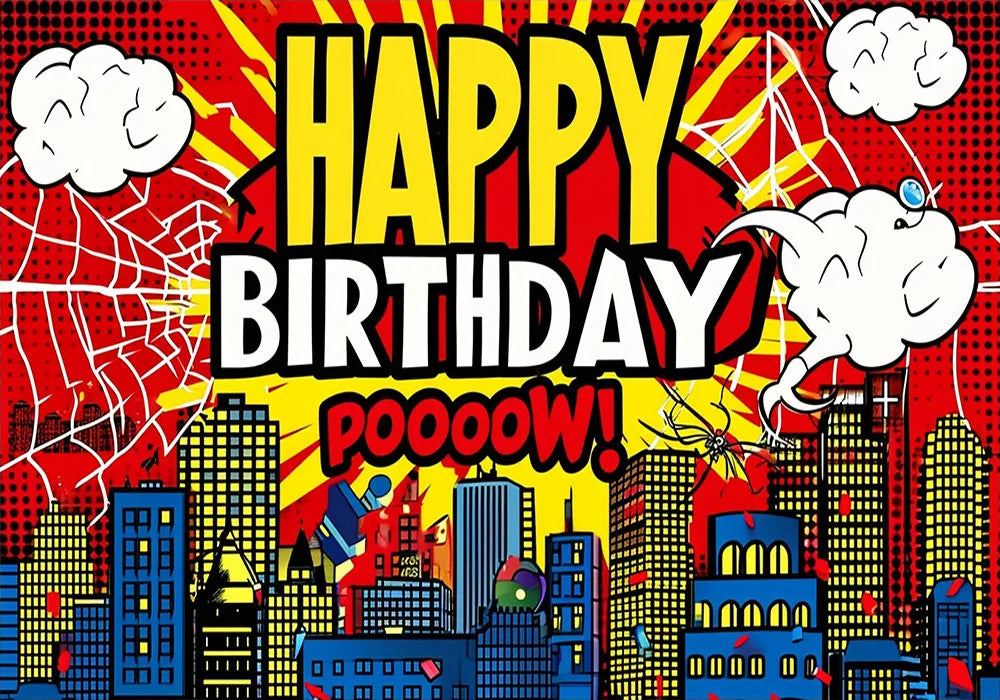 Superhero City Photo Background Children Baby Boy Birthday Party Photography Backdrop Wall Cake Table Decoration Banner