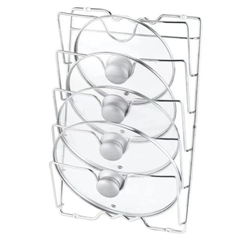 Kitchen Organiser Rack Wall Hanging Pot Cover Rack Five-Layer Pot Lid Metal Rust-Free Multifunctional Rack Pot Lid Storage Rack