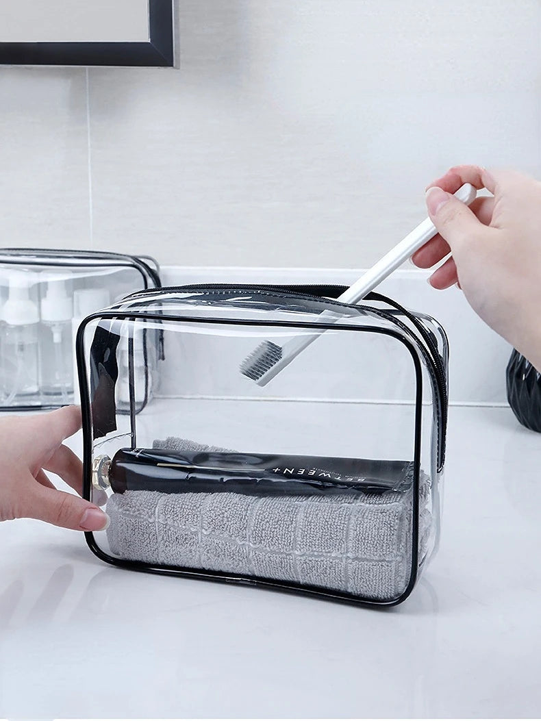 Transparent PVC Waterproof Zipper Makeup Cosmetic Bag