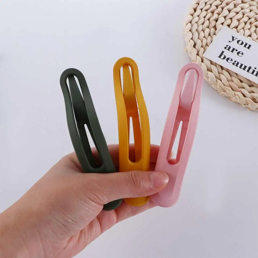 Large Matte Candy Color Hair Claw – Simple Plastic Duckbill Clip for Women and Girls