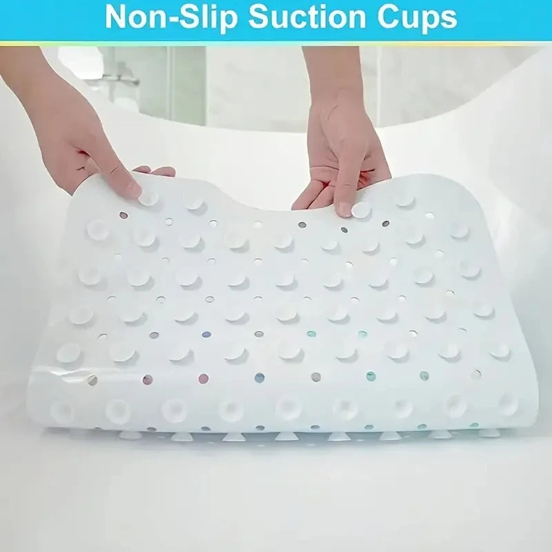 1pc Baby Bath Mat for Tub for Kids, Non Slip Cartoon Bathtub Mat Anti Slip with Drain Holes & Suction Cups,Underwater World