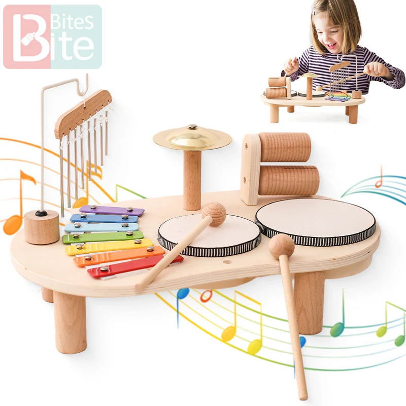 Baby Educational Wooden Aeolian Bells – Montessori Musical Toy Xylophone for Newborns and Toddlers