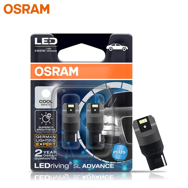 OSRAM Upgrade LED T20 W21W WY21W W21/5W Turn Signal Light 7440 7443 LEDriving SL Advance LED Car Reverse Lamp Brake Stop Bulb 2X