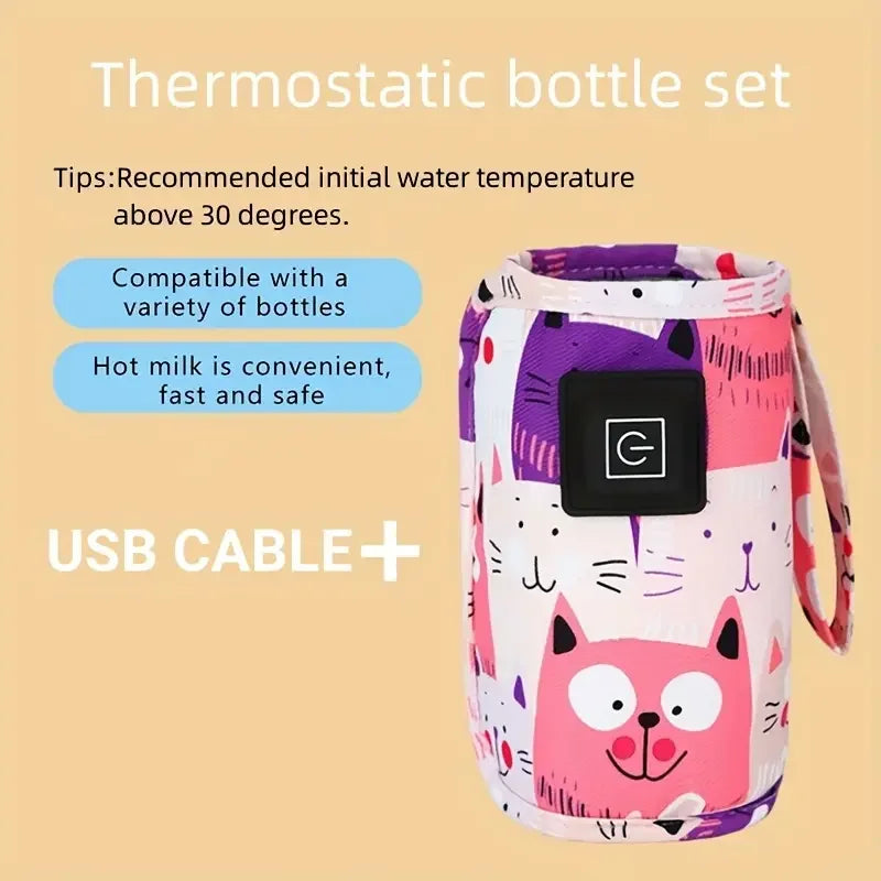 USB Milk & Water Warmer – Portable Bottle Heater and Insulated Bag for Travel, Stroller, and Baby Feeding